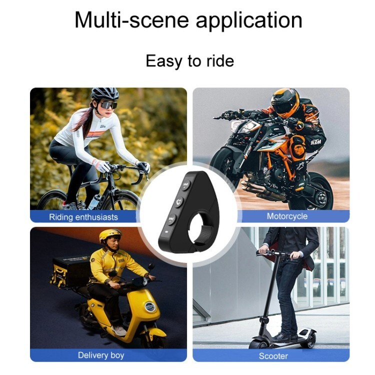Q15 Bluetooth Motorcycle Handlebar Remote - Wireless Control, Phone Button,Black