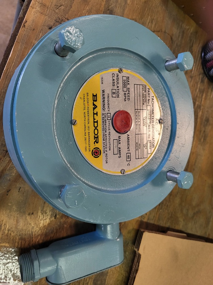 BALDOR A.C. TACHOMETER GENERATOR PART NO: 10803-7