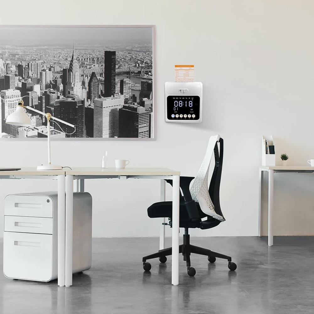 Time Clock with Passcode, Auto-Align Time Clocks for Small Business, Time Clo...