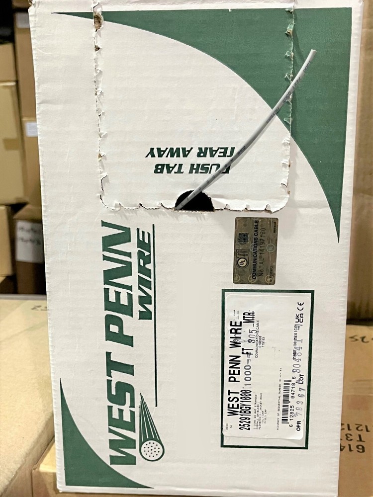 100 ft West Penn Wire 25291B -22/2 Stranded Shielded Plenum Security Alarm Cable