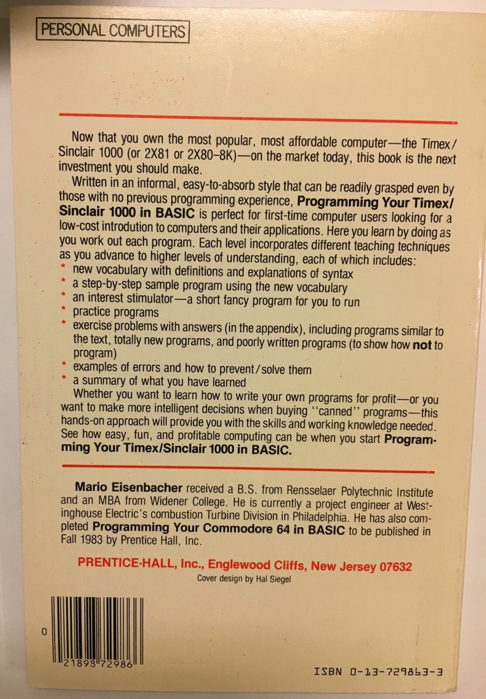 BOOK - Programming Your Timex/Sinclair 1000 in BASIC