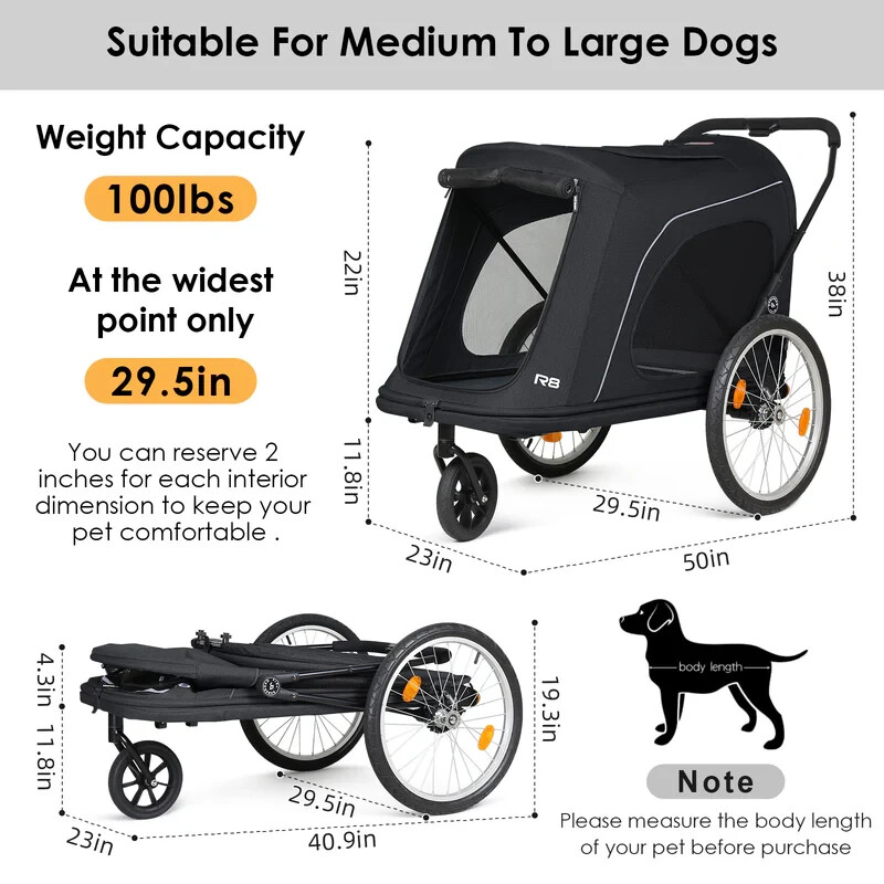Beberoad Pets Stroller Foldable Pet Stroller R8 Luxury Dog Stroller Pet Trailer