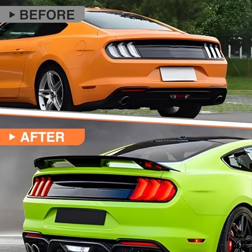 Rear Spoiler Compatible with 2015-2025 Mustang Gloss Black