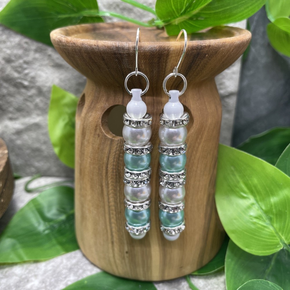 3” Silver-tone Acrylic Beaded Boho Drop Dangle Earring Set New Free Ship C143