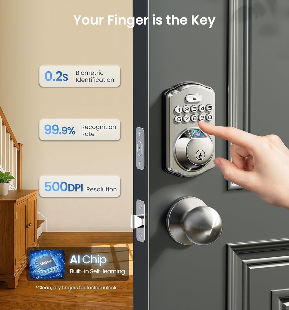 Durable KS02A Keyless Entry Door Lock - 20 User Codes & Auto-Lock Feature