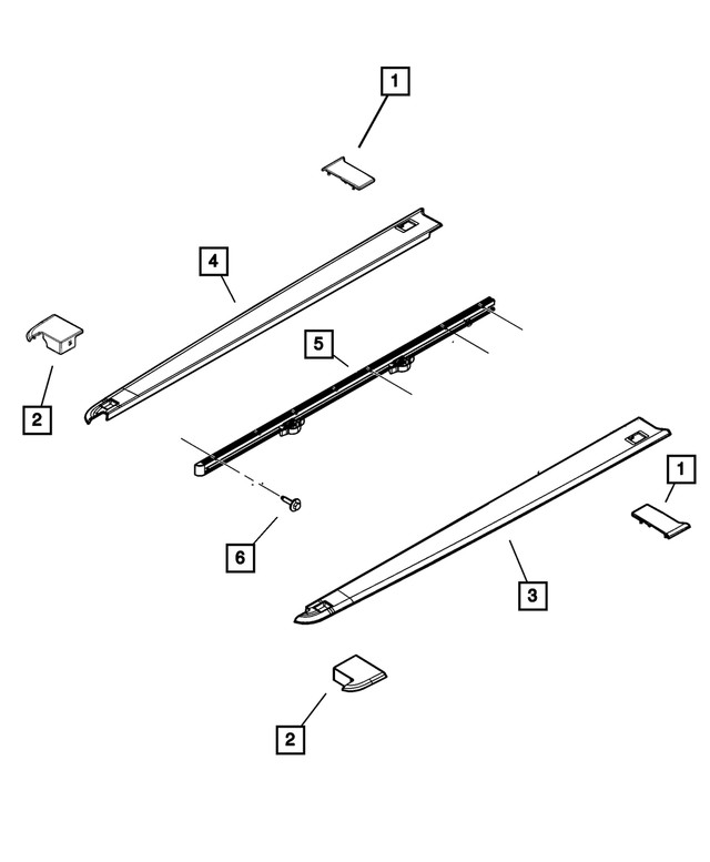 Genuine Mopar Rail Cap Left 68027117AB