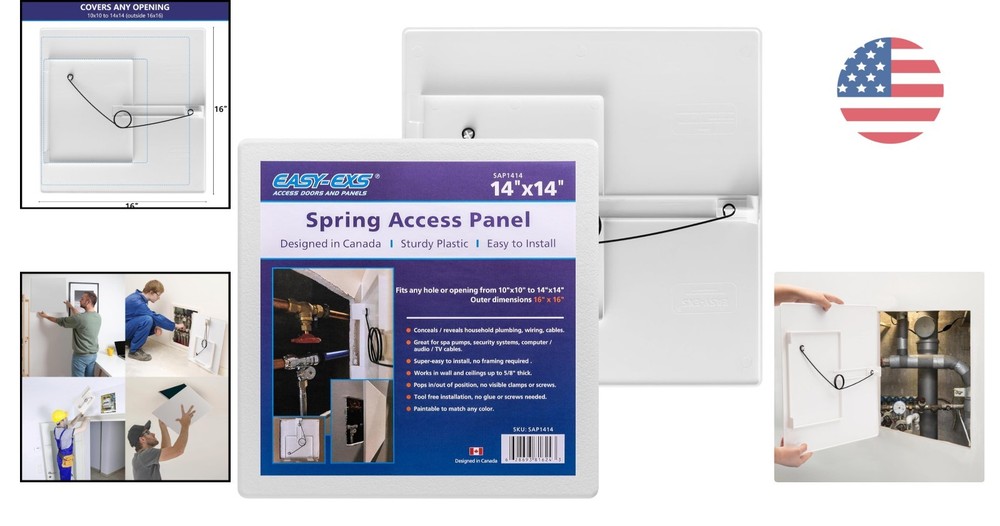 Durable Spring-Fit Access Panel 14"x14" - 16"x16" for Seamless Decor Integration