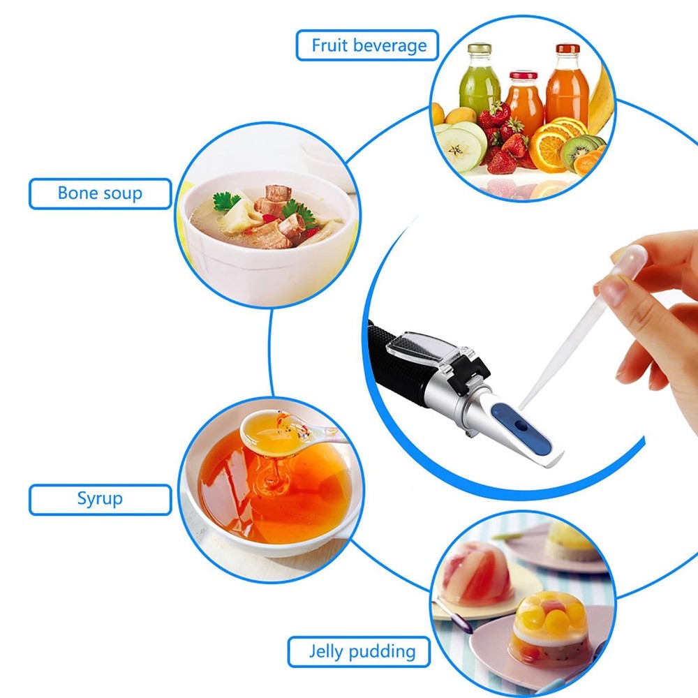 Brix Refractometer Sugar Meter Specific Gravity Handheld for Home Brewing