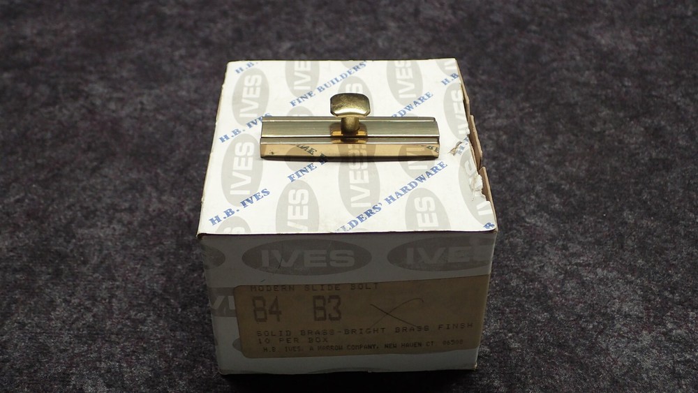 Ives 84-B3, 2-1/2" Modern Slide Bolt, Solid Brass Bright Brass Finish (G17)