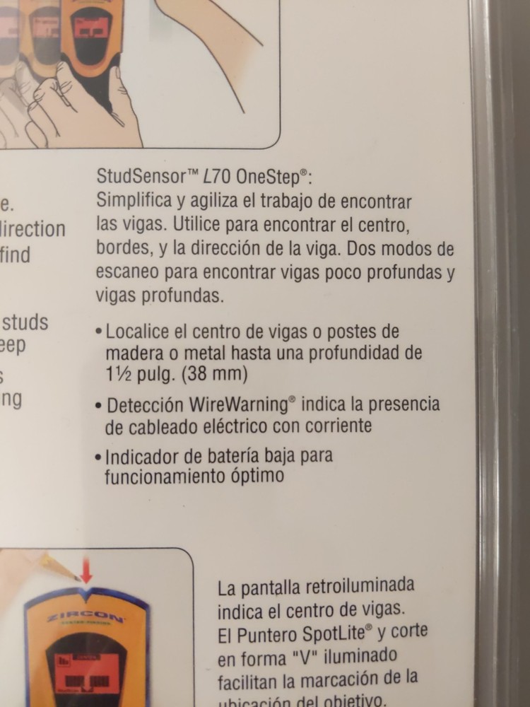 Zircon Center Finding Stud Sensor L70