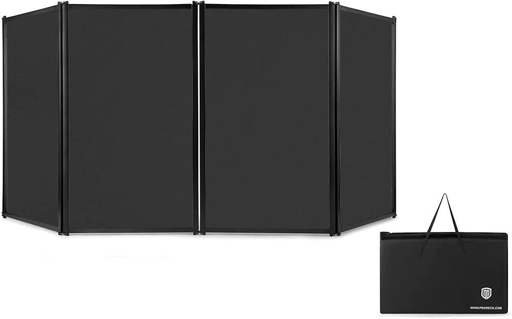 PRORECK DJ Foldable Facade Portable Event Booth Panel Black Frame with Bag