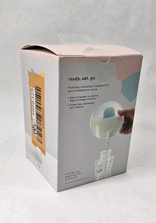 WILLOW GO 7 oz Container Set for Willow Go Breast Pump New Damaged Box