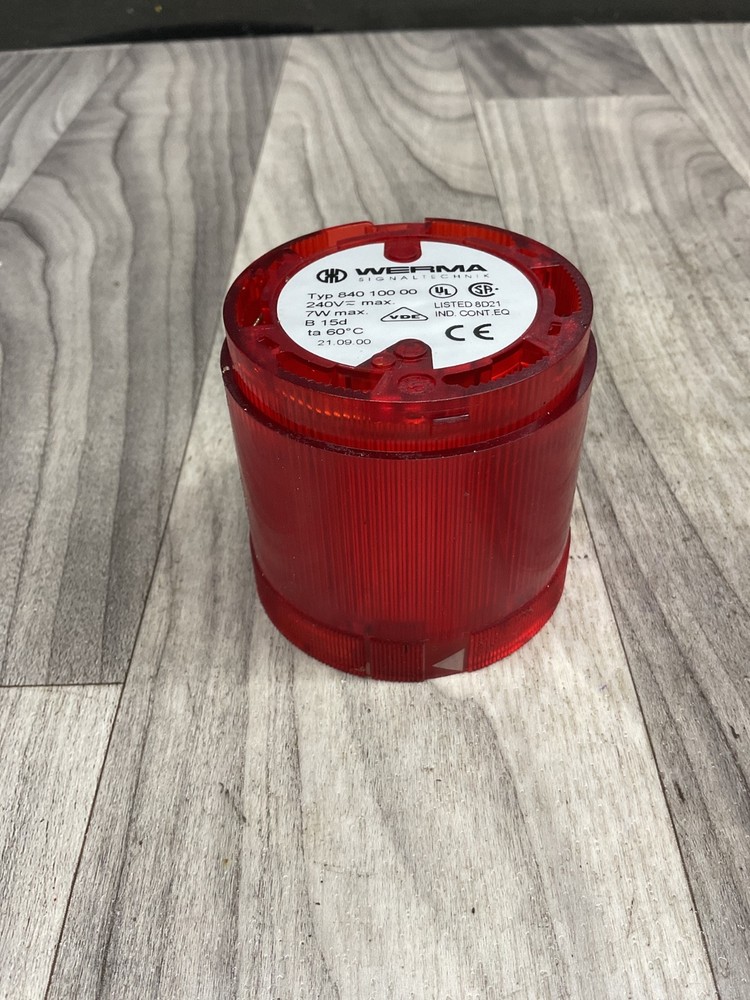 Werma TYP 840 100 00 Red Stack Light with Incandescent Bulb #4001F141