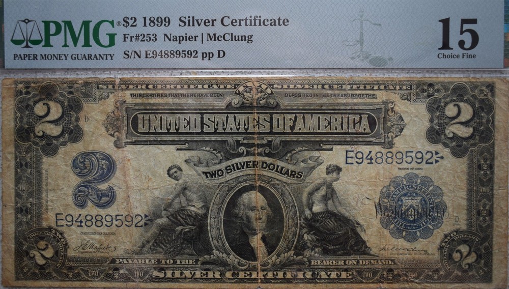 1899 2 silver certificate Napier / Mc Clung