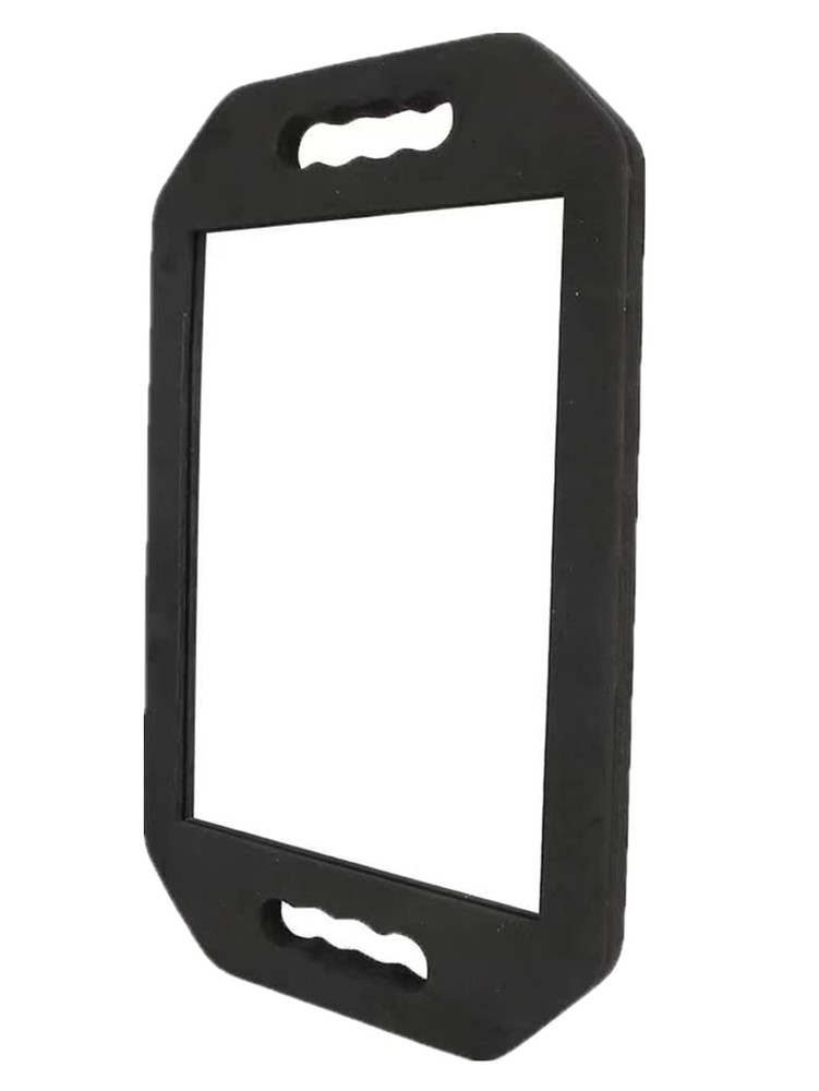 HREW Handle Mirror Large Rectangular Hand 15.7"L x 10.2"W, Black, Hot Pink