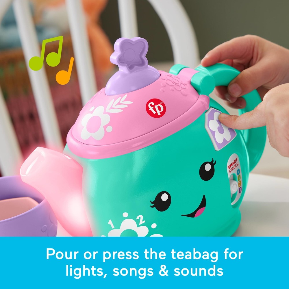 Fisher-Price Laugh & Learn Time for Tea Set, Interactive Toddler Learning Toy