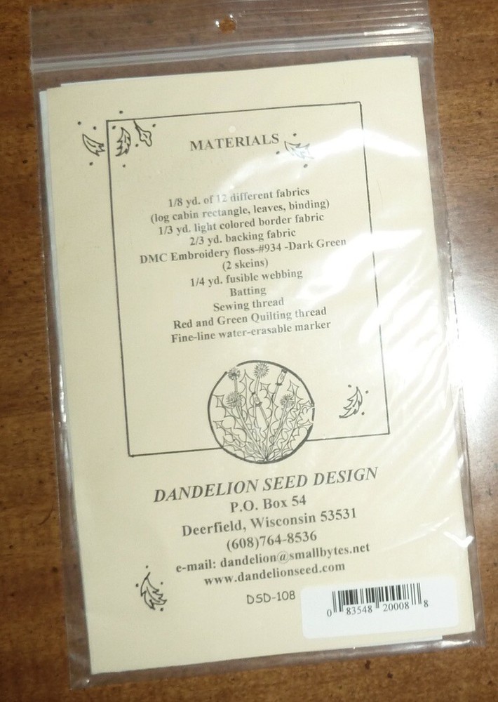 DANDELION SEED DESIGN PATTERN *WIND BLOWN LEAVES* QUILTED TABLE RUNNER 19" X 36"