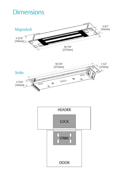 Securitron SAMBD Shear Magnalock - Self Aligning - Magnetic Bond Sensor (MBS)