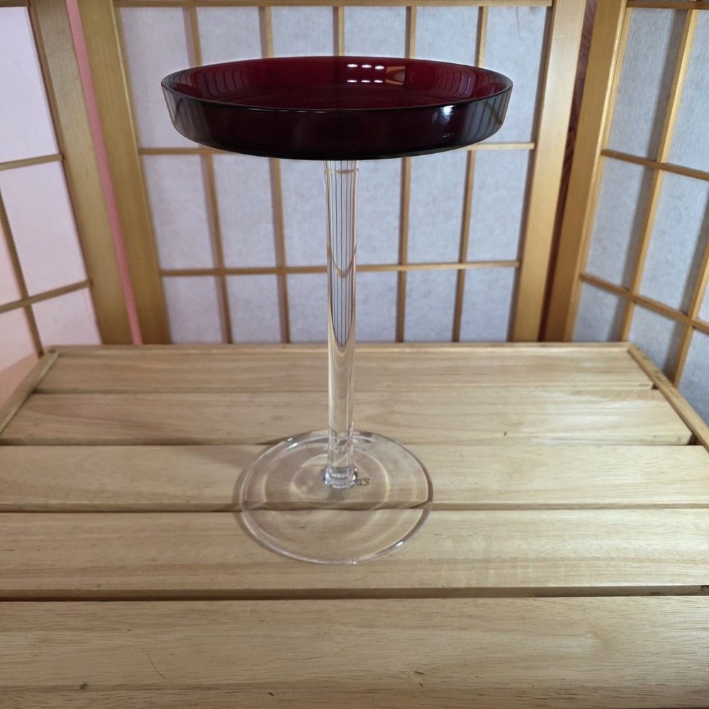 Tall Glass Compote 10.75"/Pedestal Dessert Stand/Candle Holder/Table Riser Ruby
