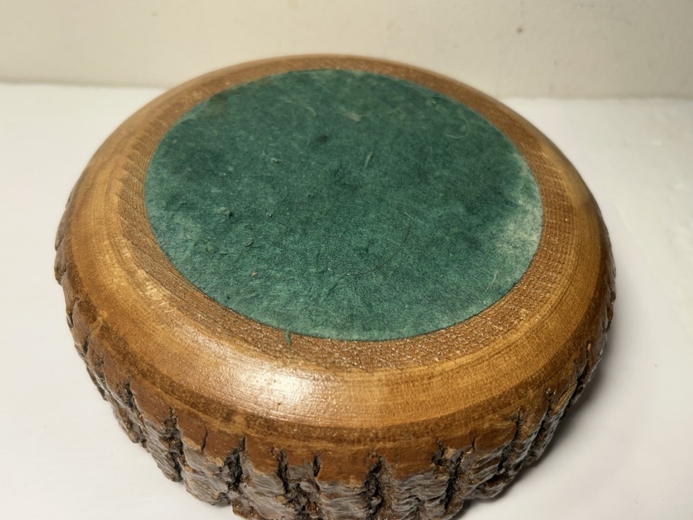 Vintage Nut Bowl With Live Edge Includes Nut Cracker & 2 Picks Eagle Accent