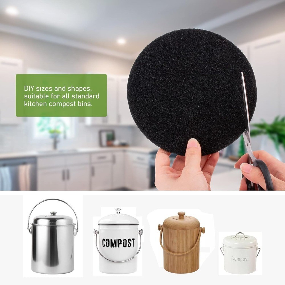 Charcoal Filters for Kitchen Compost Bin 10 Pack Compost Bin Filters Replacement