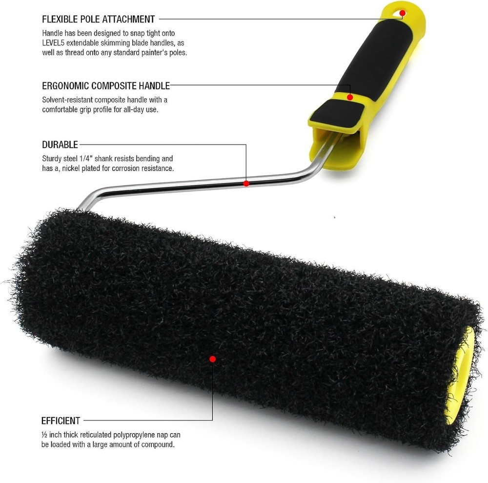 9 Inch Drywall Compound Roller Texture Brush Wall Ceiling Painting Tool