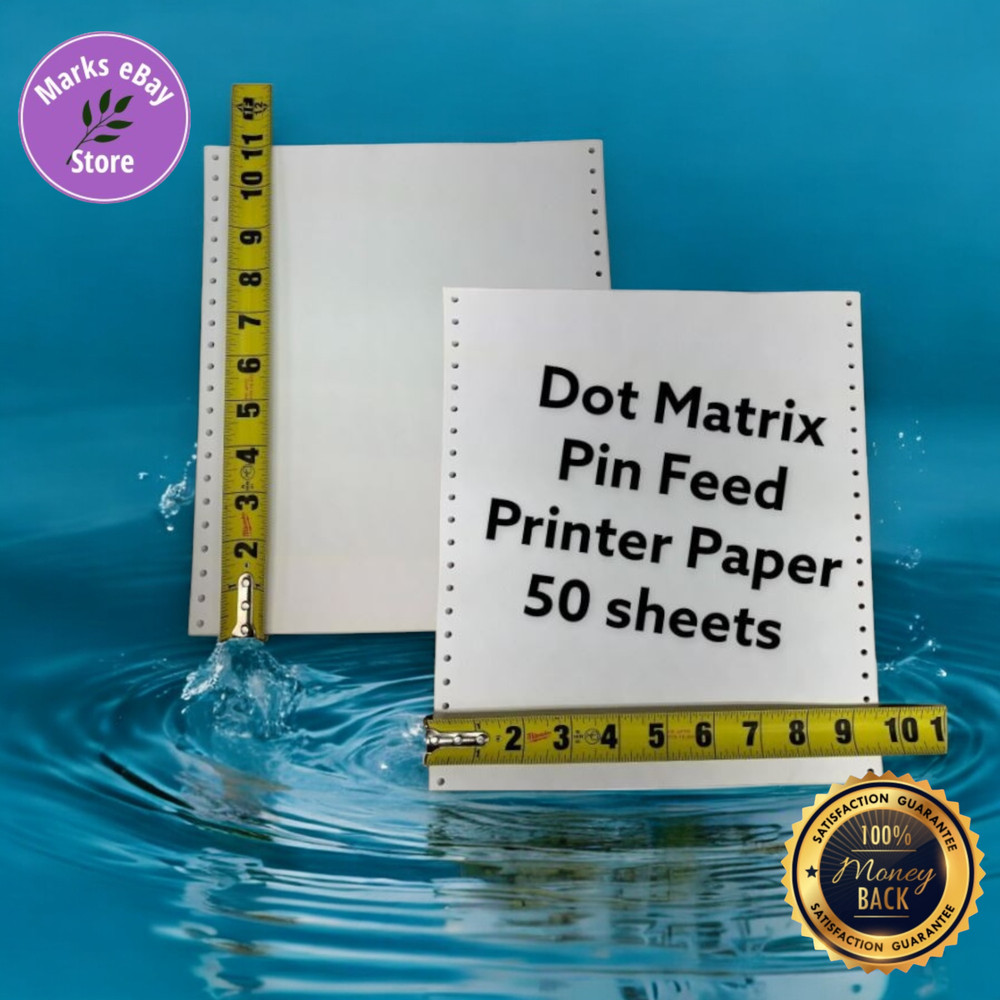 Dot Matrix Continuous Feed Printer Paper 9-1/2"x11" 50 sheets