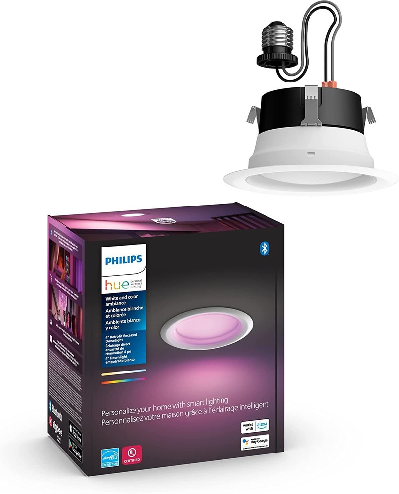Philips Hue White and color Ambiance Extra Bright High Lumen Dimmable 4" LED