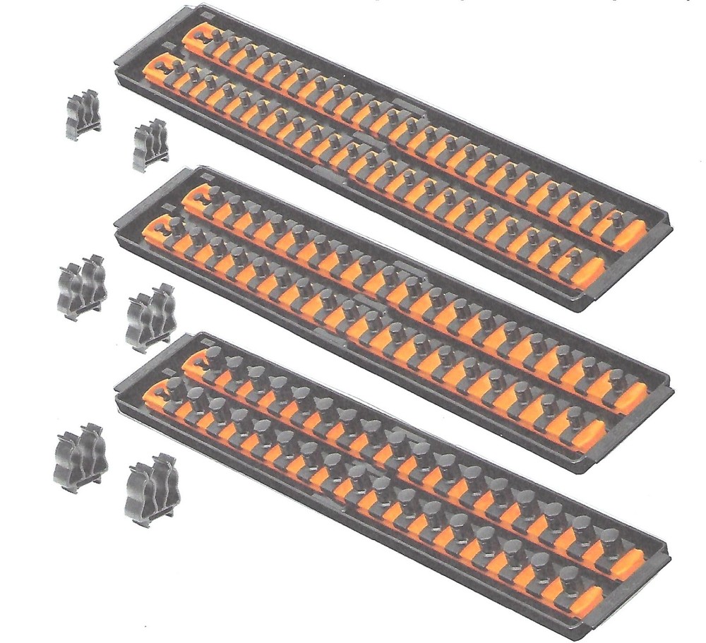 Ernst Mfg 8515 OR - Socket BOSS Combo PK ¼, ⅜, ½" Socket Clips Orange