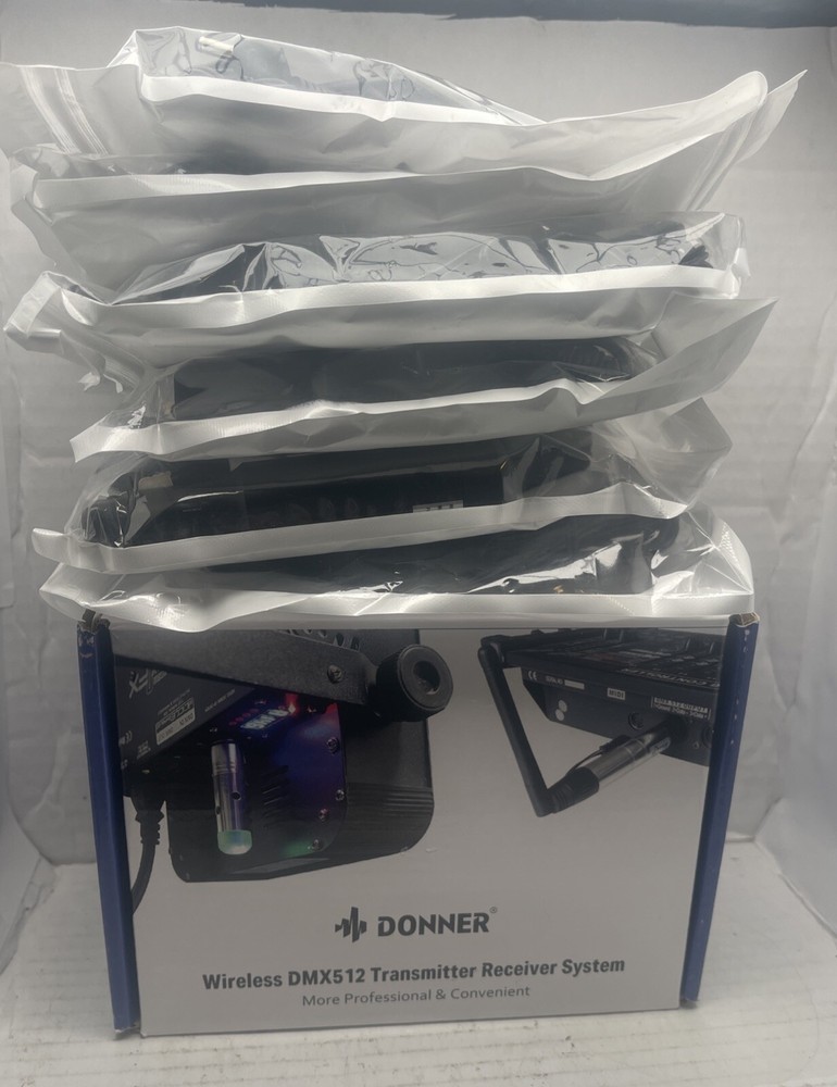 Donner Wireless DMX512 Transmitter + 5 Receivers DJ 2.4G DMX Wireless Controller