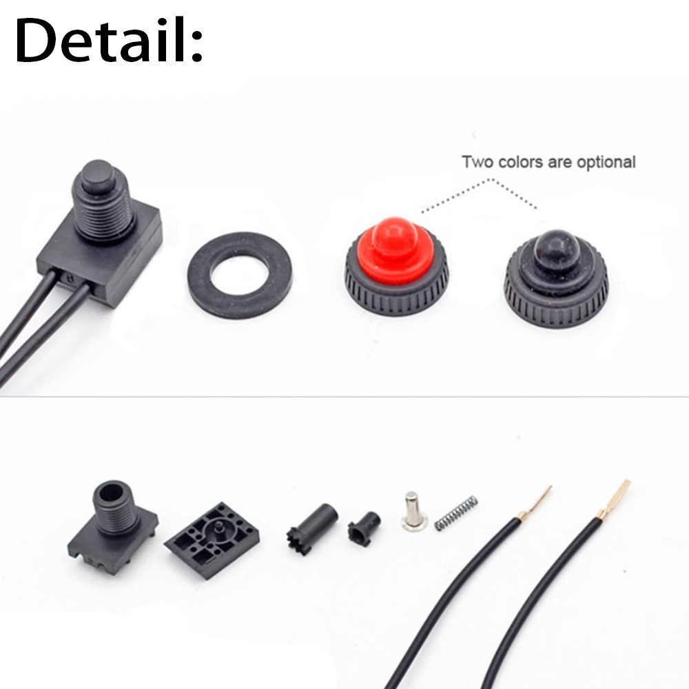 Black High Quality Latching Button KP-107 On-Off 12V Plastic Upper Shell