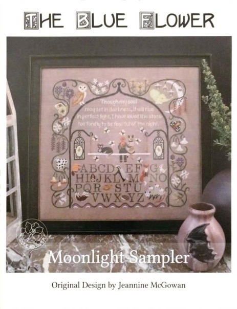 Moonlight Sampler ABC Alphabet Cross Stitch Pattern