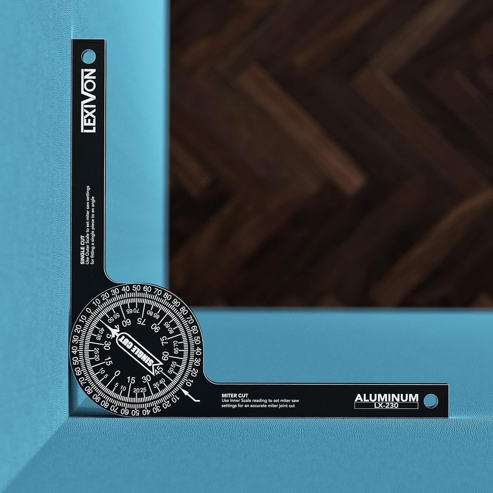 Aluminum Miter Saw Protractor | 7-Inch Rust Proof Angle Finder Featuring Prec...