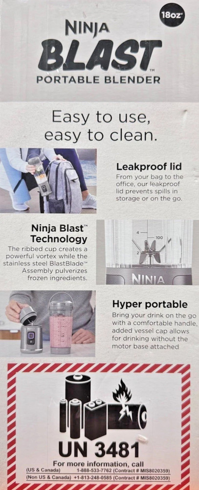 Ninja Blast 18oz Portable USB-C rechargeable Blender