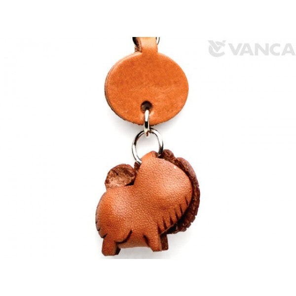 Pomeranian Leather Dog Keychain