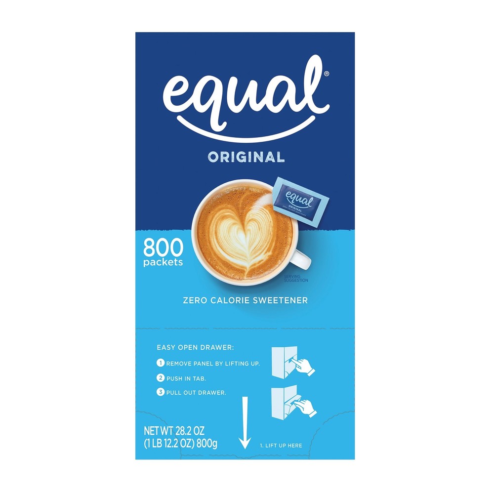 EQUAL Zero Calorie Sweetener, Sugar Substitute, 800 Packets
