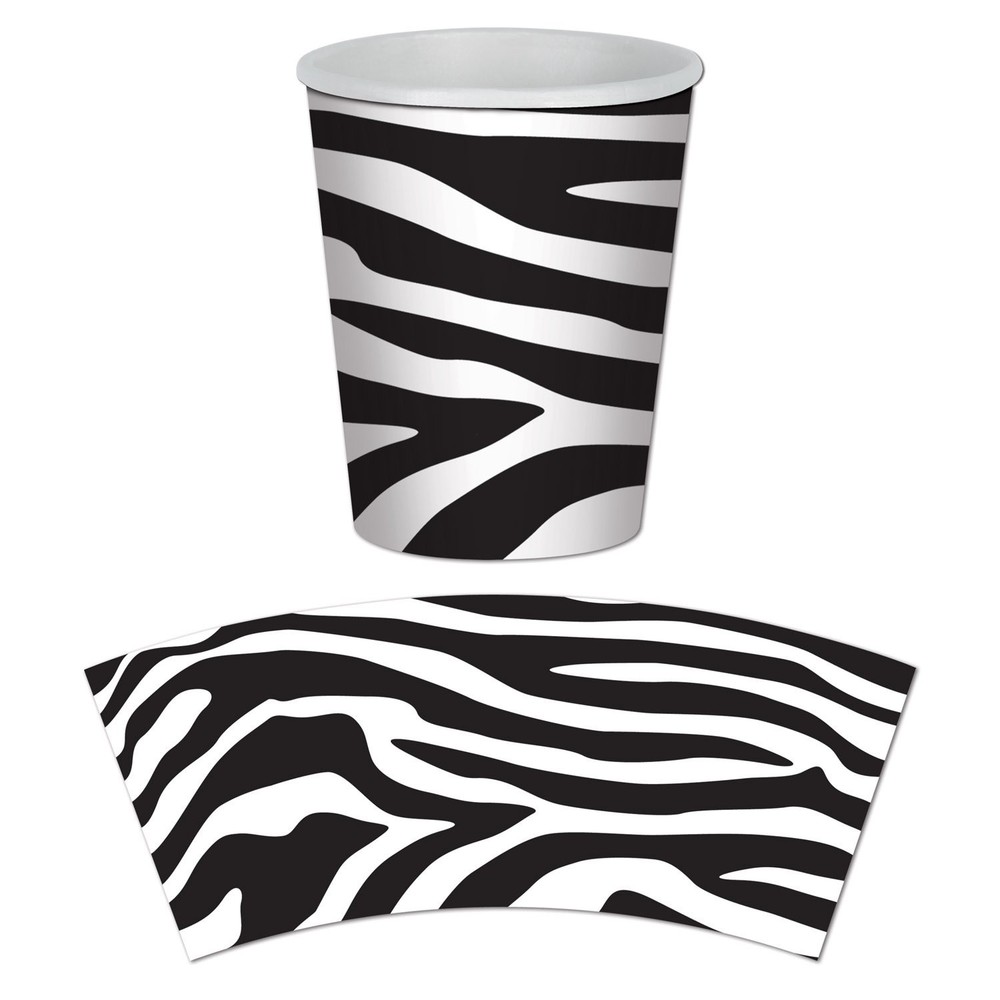Zebra Print Beverage Cups Party Accessory (8 count)