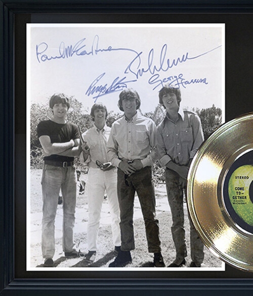Beatles "Come Together" Framed Reproduction Signed Record Display