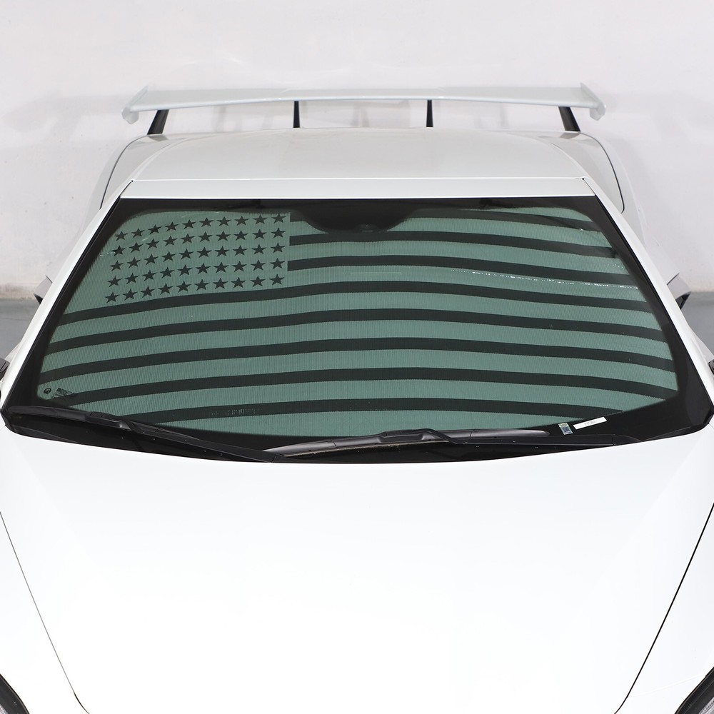 US Flag Front Windshield Sunshade UV Block Visor Cover For Corvette C8 20-26 US