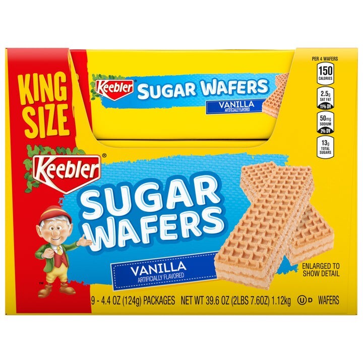 Keebler King Size Vanilla Sugar Wafers Value Pack Bundle, 4.4 OZ, 9 PACK