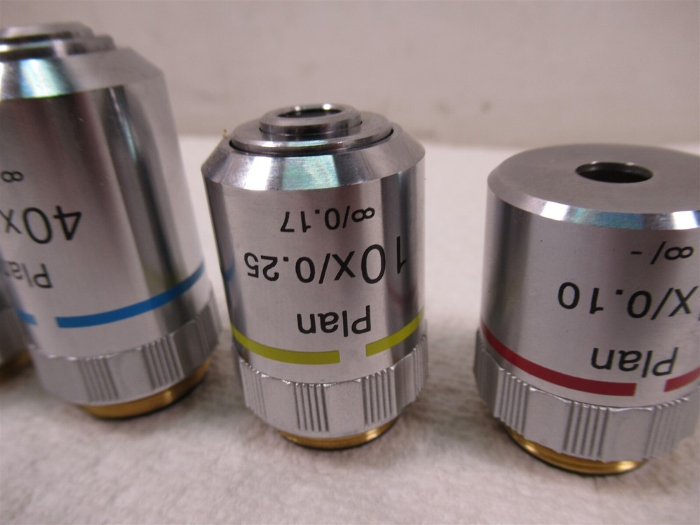Micros Microscope Plan Objective Lenses Set of 4 100x 40x 10x 4x