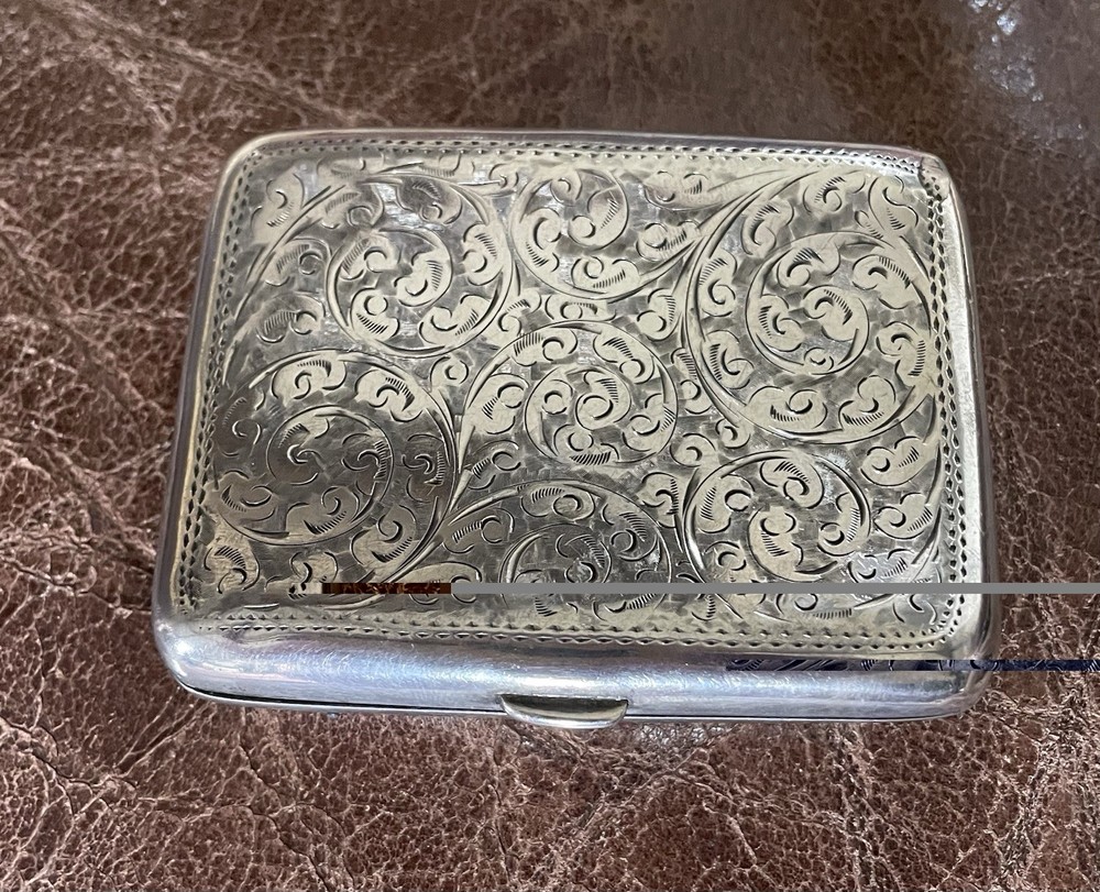 silver cigarette case 67g Willian Henry Sparrow 1909 not scrap