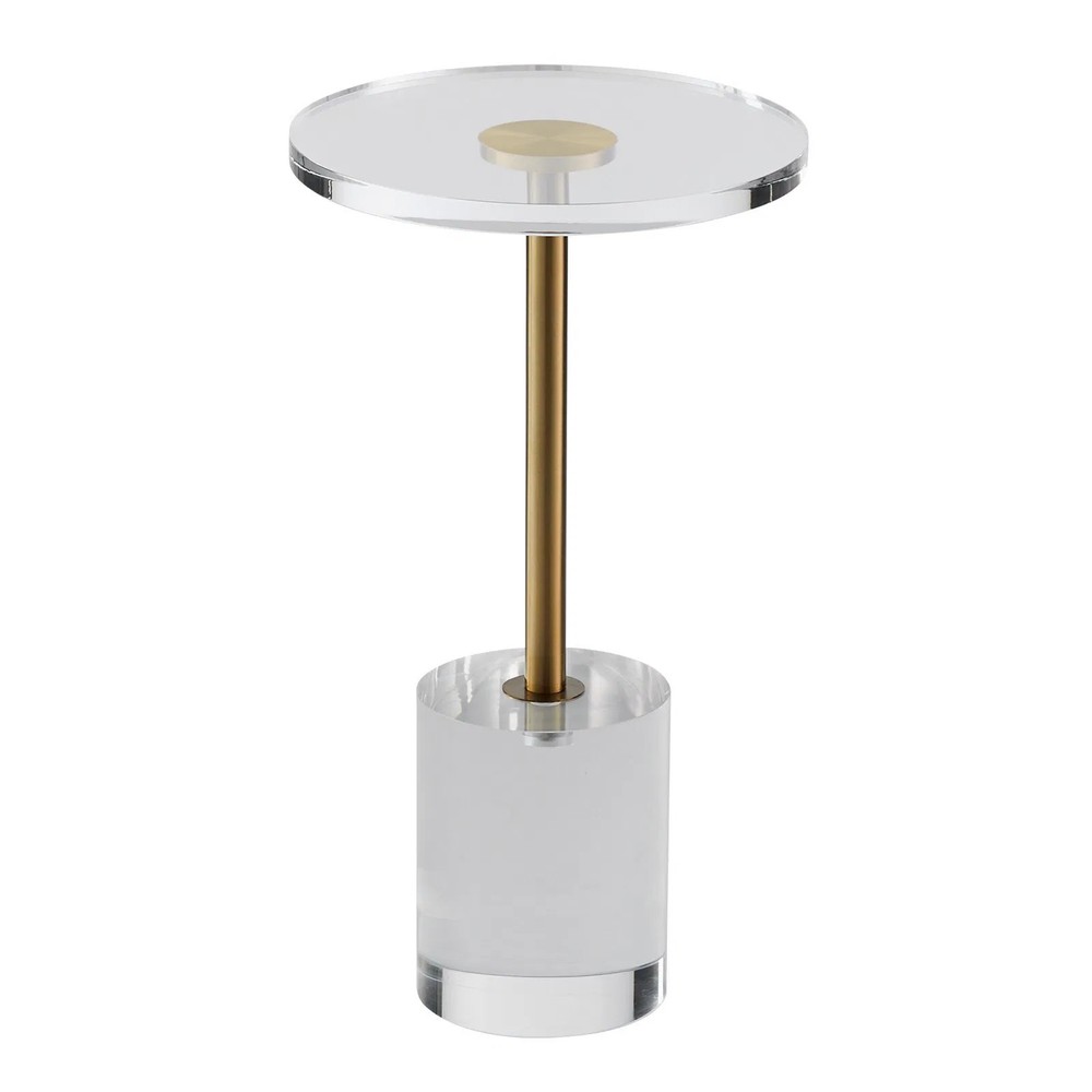 Clear Acrylic End Table, Acrylic Side Table with a Solid Base, 11.9 x 11.9 inch