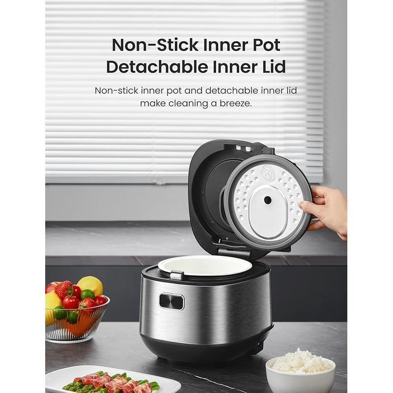 Multi-Function Rice Cooker LCD Touch Control 9 Cooking Programs Fuzzy Logic New