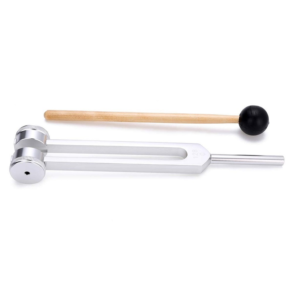 C-128 Frequency Tuning Fork - Aluminum Alloy Healing Tool with Percussion Hammer