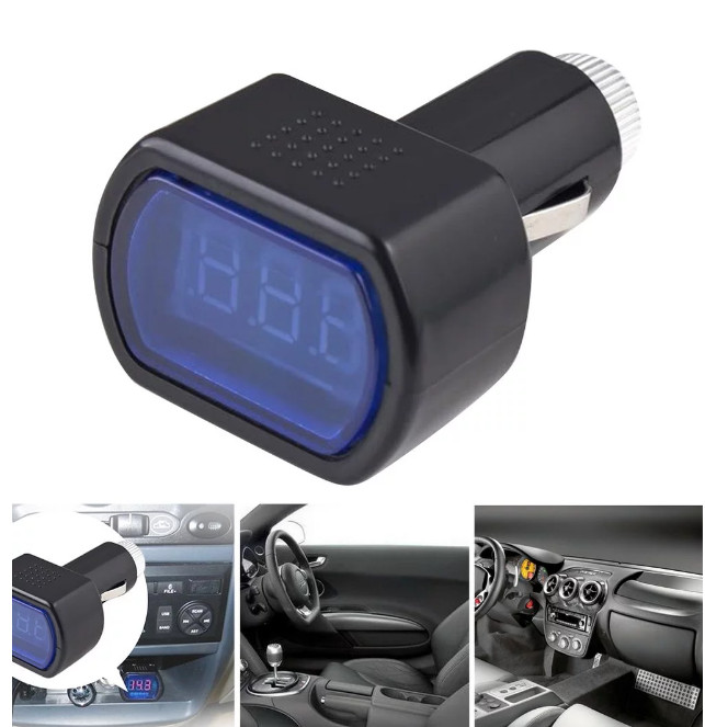 LED Car Battery Electric Lighter Voltmeter Voltage Meter Gauge Tester