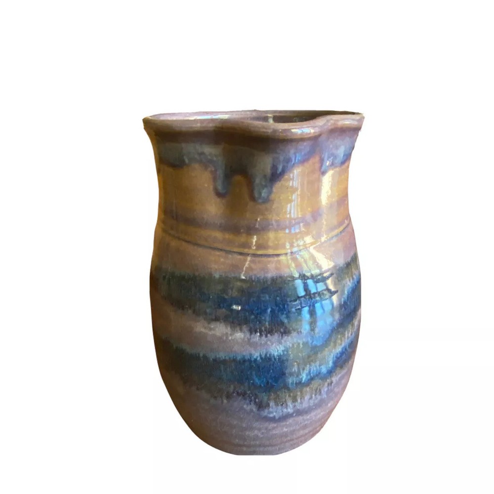 Vintage 1988 Pottery Pitcher Signed by Houghridge?