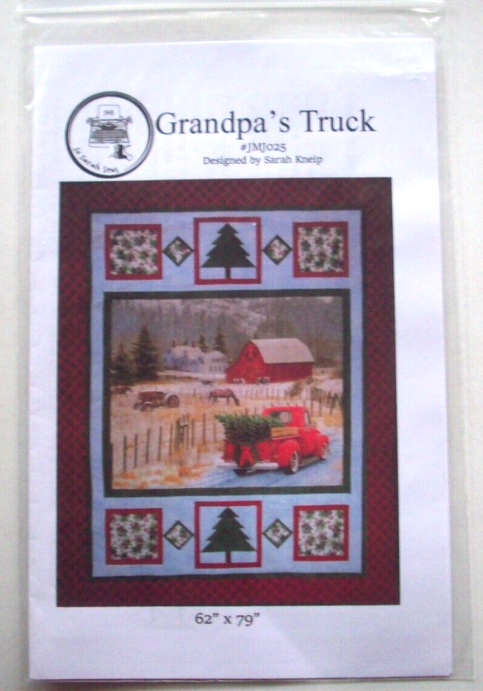 Grandpa's Truck Christmas panel quilt pattern *A9