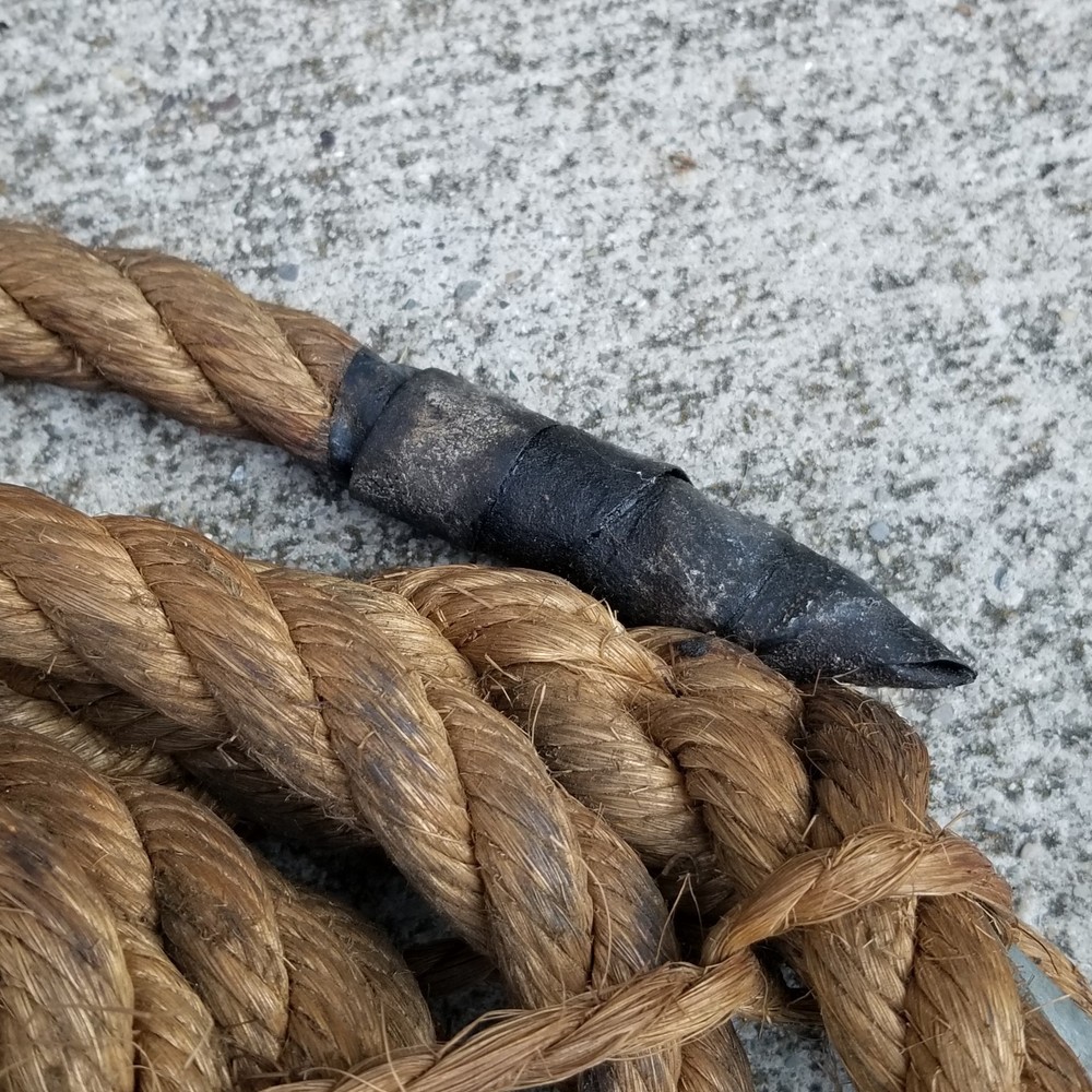 Authentic Antique Barn Rope Hook Approx. 17ft Length 1in thick