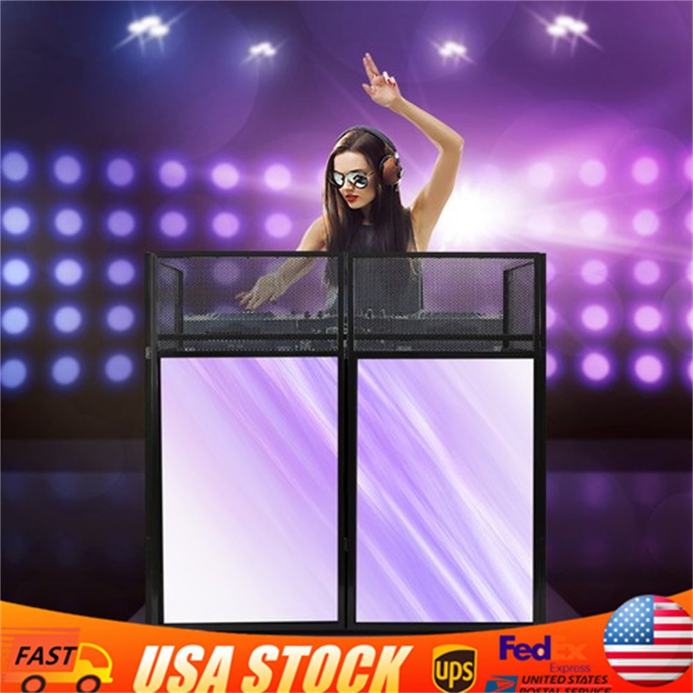 Rolling DJ Display Stand, DJ Event Booth Facade, Portable DJ Facade Booth Table
